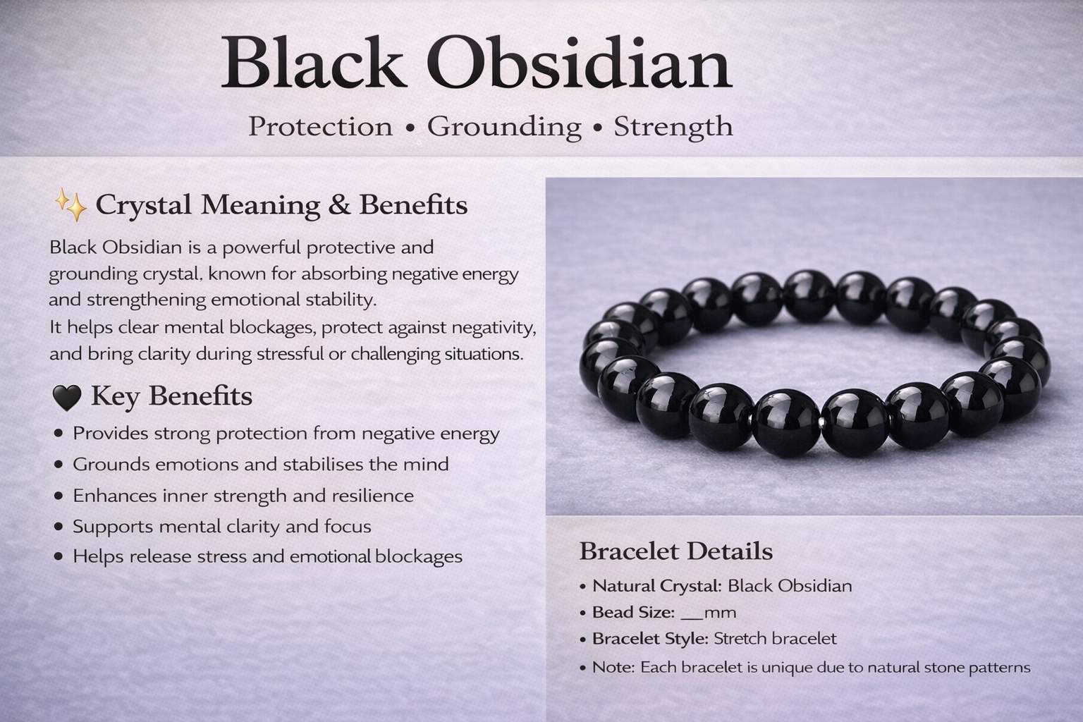 Black Obsidian Bracelet
